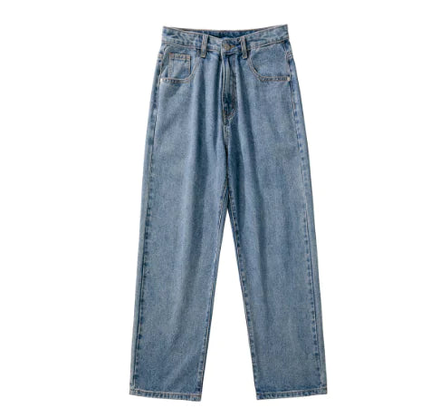 Men's Loose Cotton Denim Jeans for Autumn